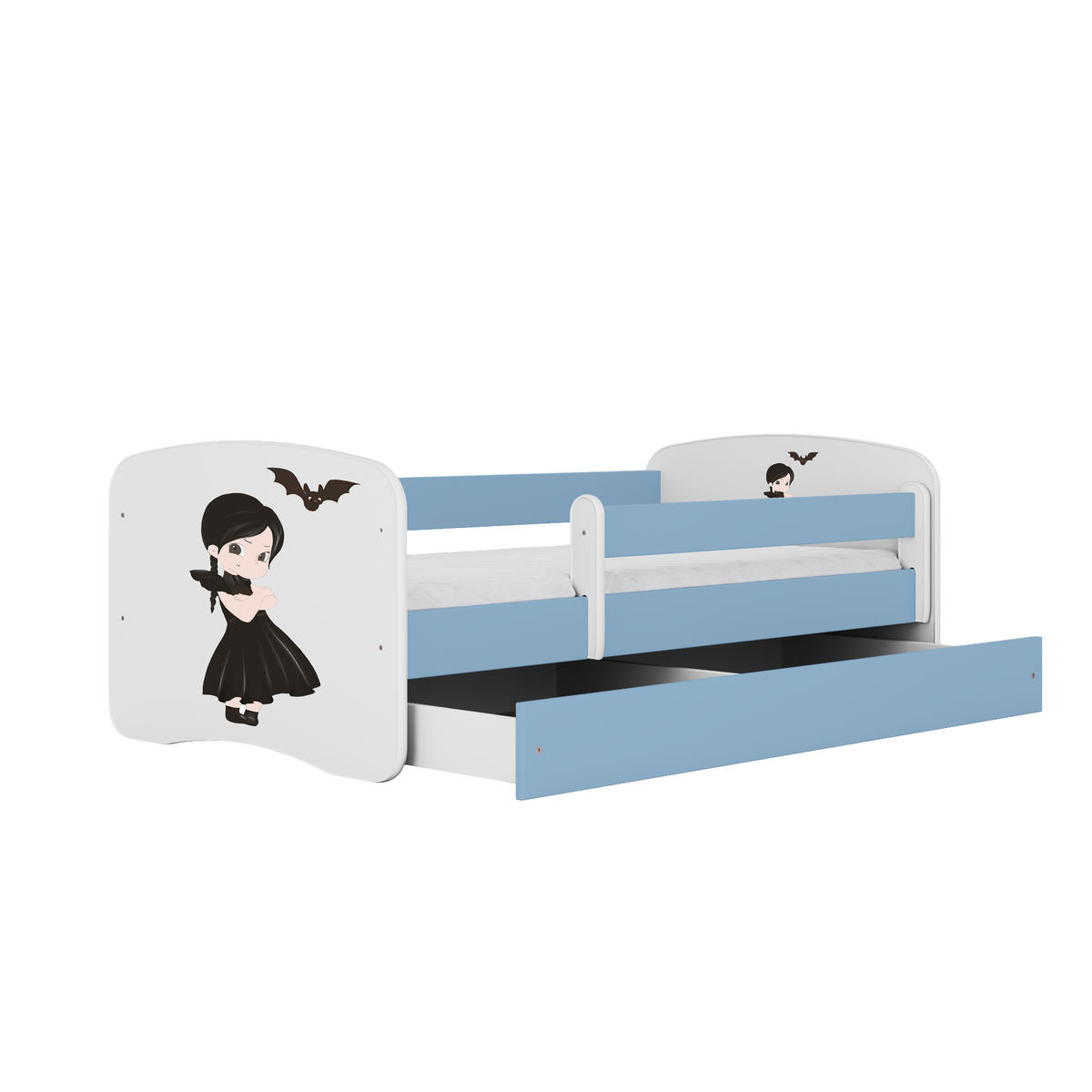 KINDERBETT Wednesday mit Schublade 140/70 80/61/144 - Blau, Holzwerkstoff (70/140cm) - RAUMHIRSCH FURNITURE