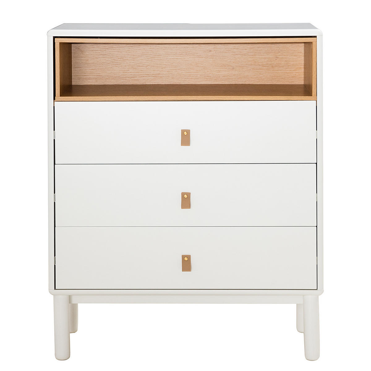 KOMMODE - Breite 80 cm - Braun/Weiß, Holz/Holzwerkstoff (80/100/40cm) - home24