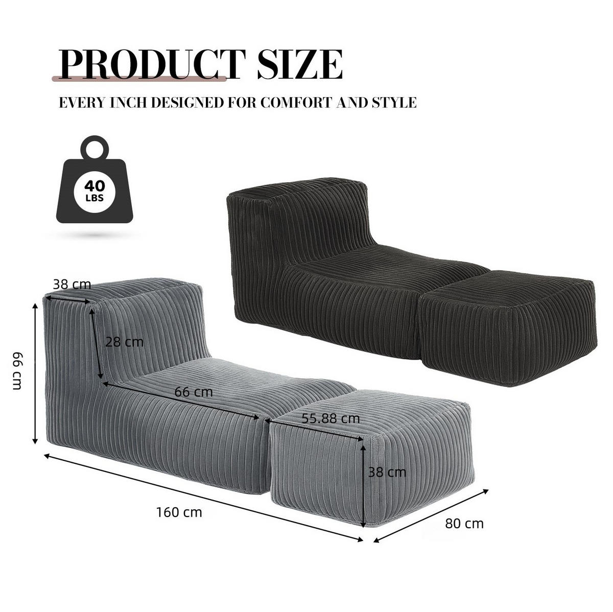 SCHLAFSOFA modular 160 x 79 x 66 cm Flannelette Dark Grey - Dunkelgrau, Kunststoff (80/66/160cm) - Beauniv