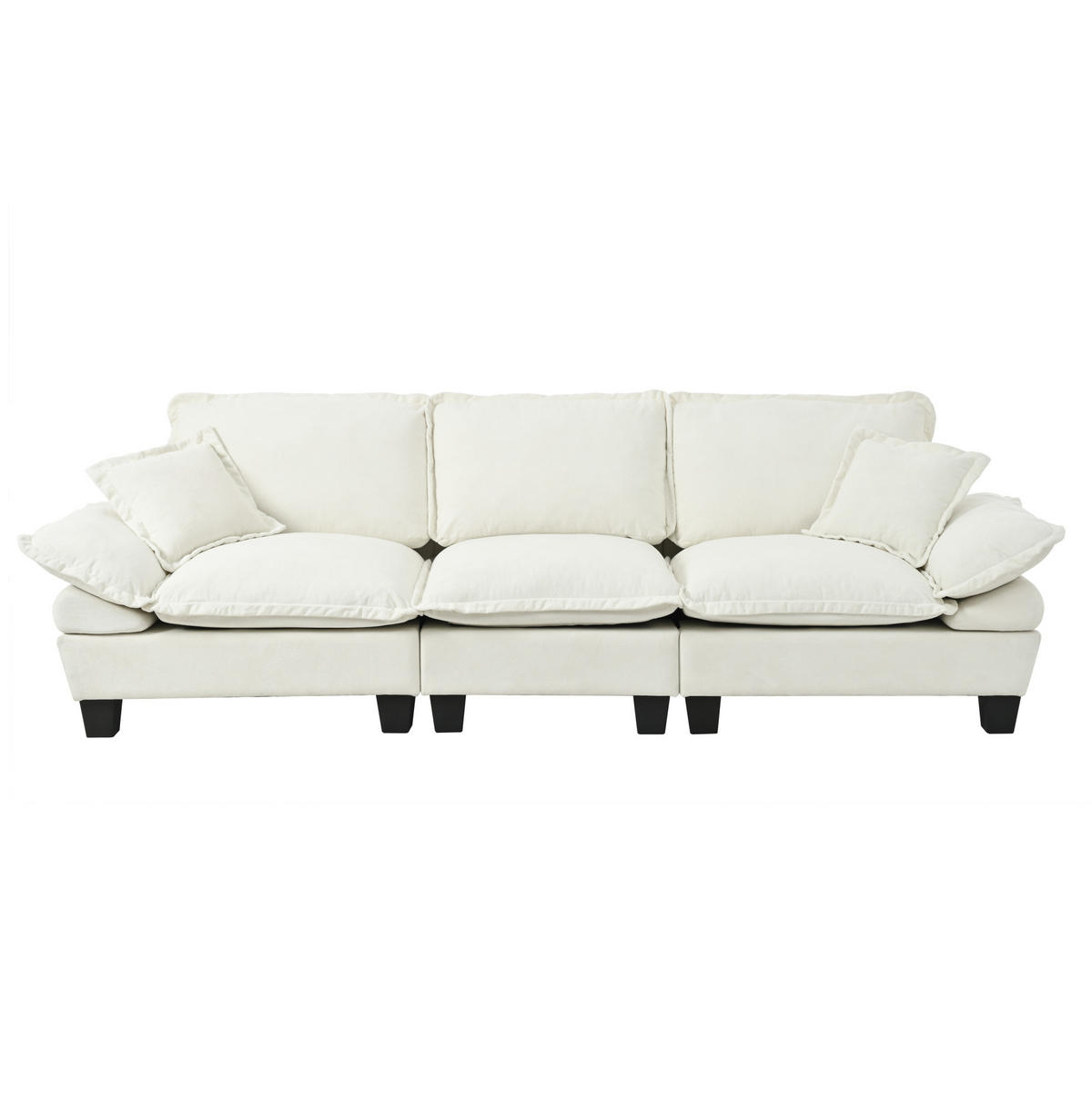 SOFA Modulsofa ca. 263 x 82 x 90 cm Chenille Beige - Beige, Holzwerkstoff (82/90/263cm) - Meubliv
