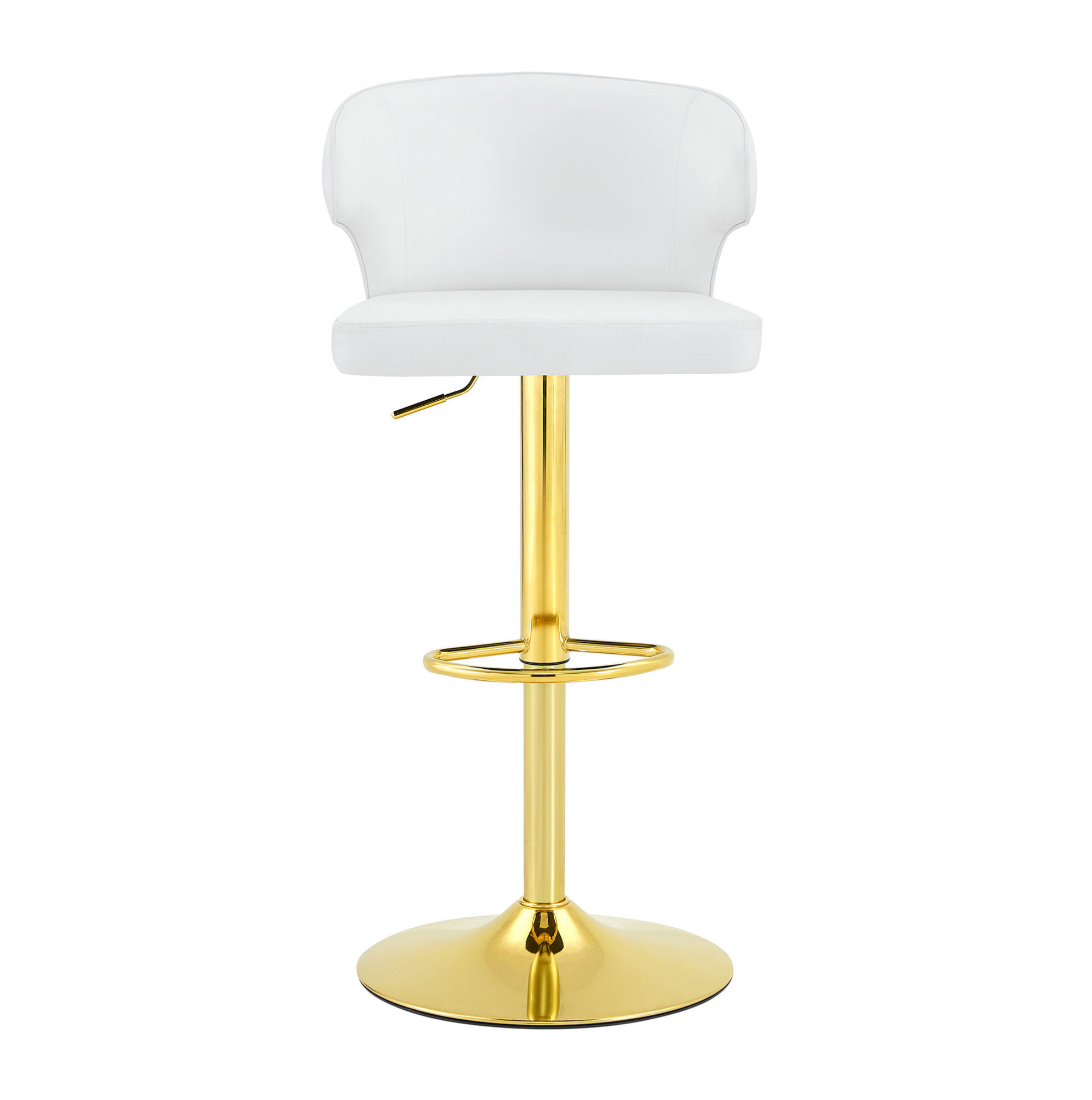 BARHOCKER mit Lehne, 360° drehbar, höhenverstellbar, Weiß - Weiß, Kunststoff (45/110/49.7cm) - MIVRAY