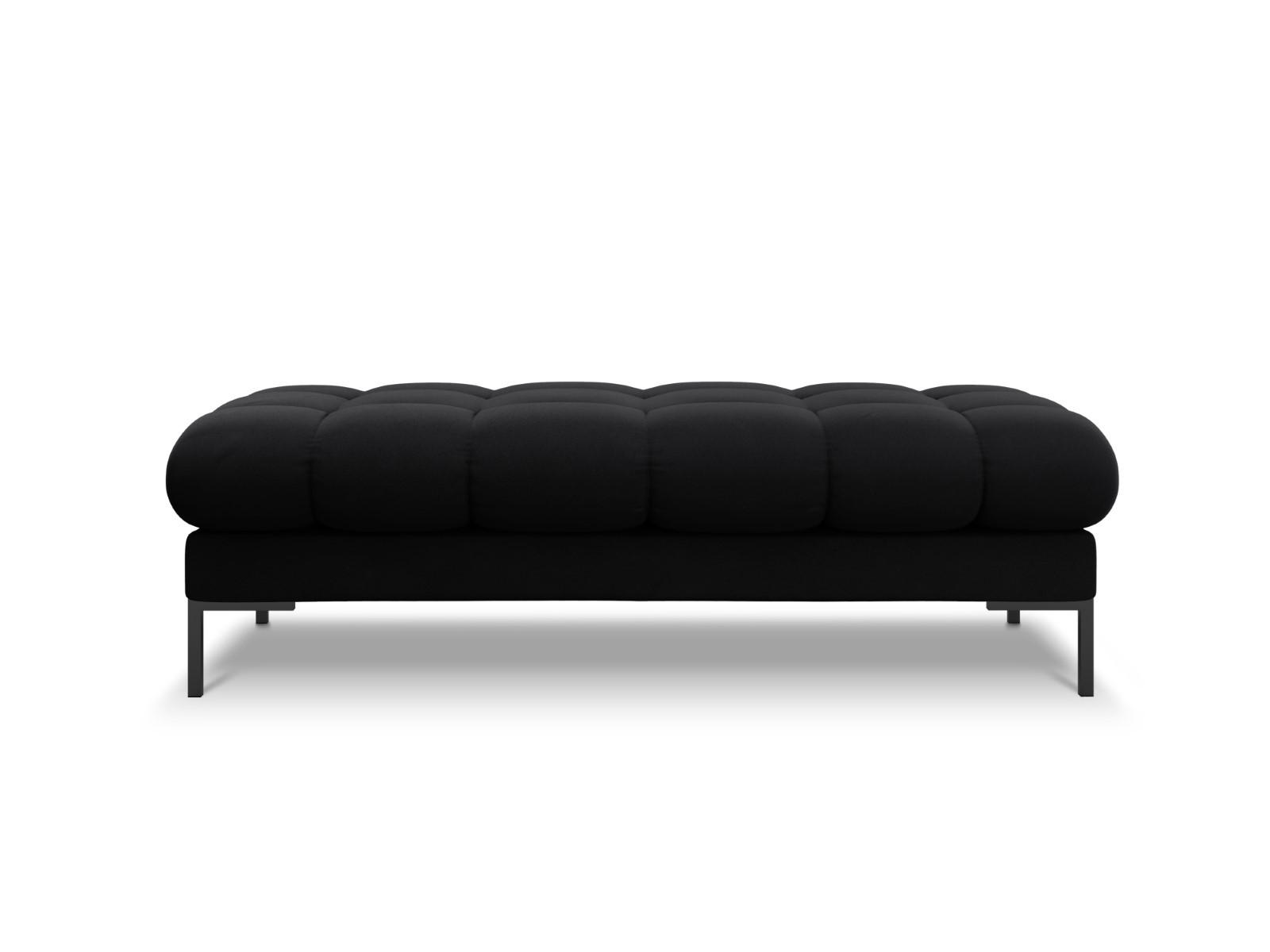 BANK Mamaia aus Samt schwarz 2 Sitzplätze - Schwarz, Textil (133/41/62cm) - Micadoni