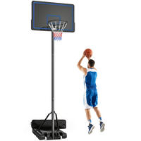 BASKETBALLKORB DE-18526 höhenverstellbar 1,35-3,05 m Blau - Schwarz, Metall (90/120cm) - ComfortXL