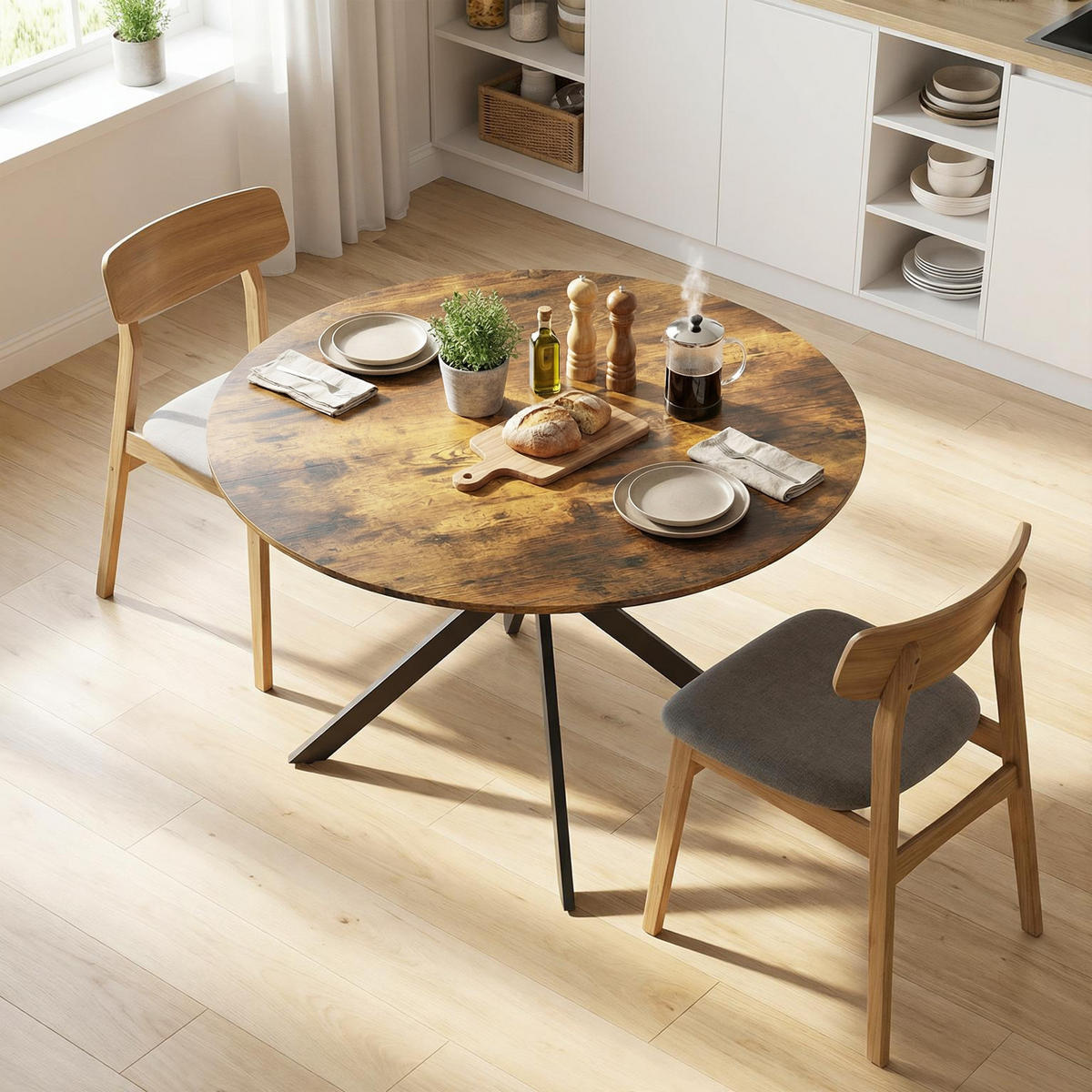 ESSTISCH Rostfarben 120.0/120.0/75.0 - Rostfarben, Holzwerkstoff (120/120/75cm)