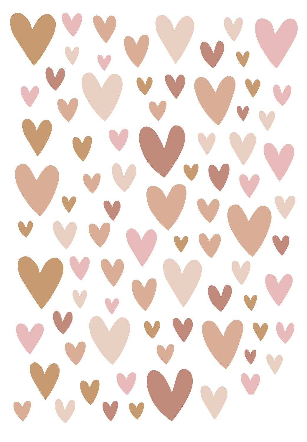 WANDTATTOO Herzchen 33 x 47.5 cm - Terracotta, Papier (33/47.5/47.5cm) - ESTAhome