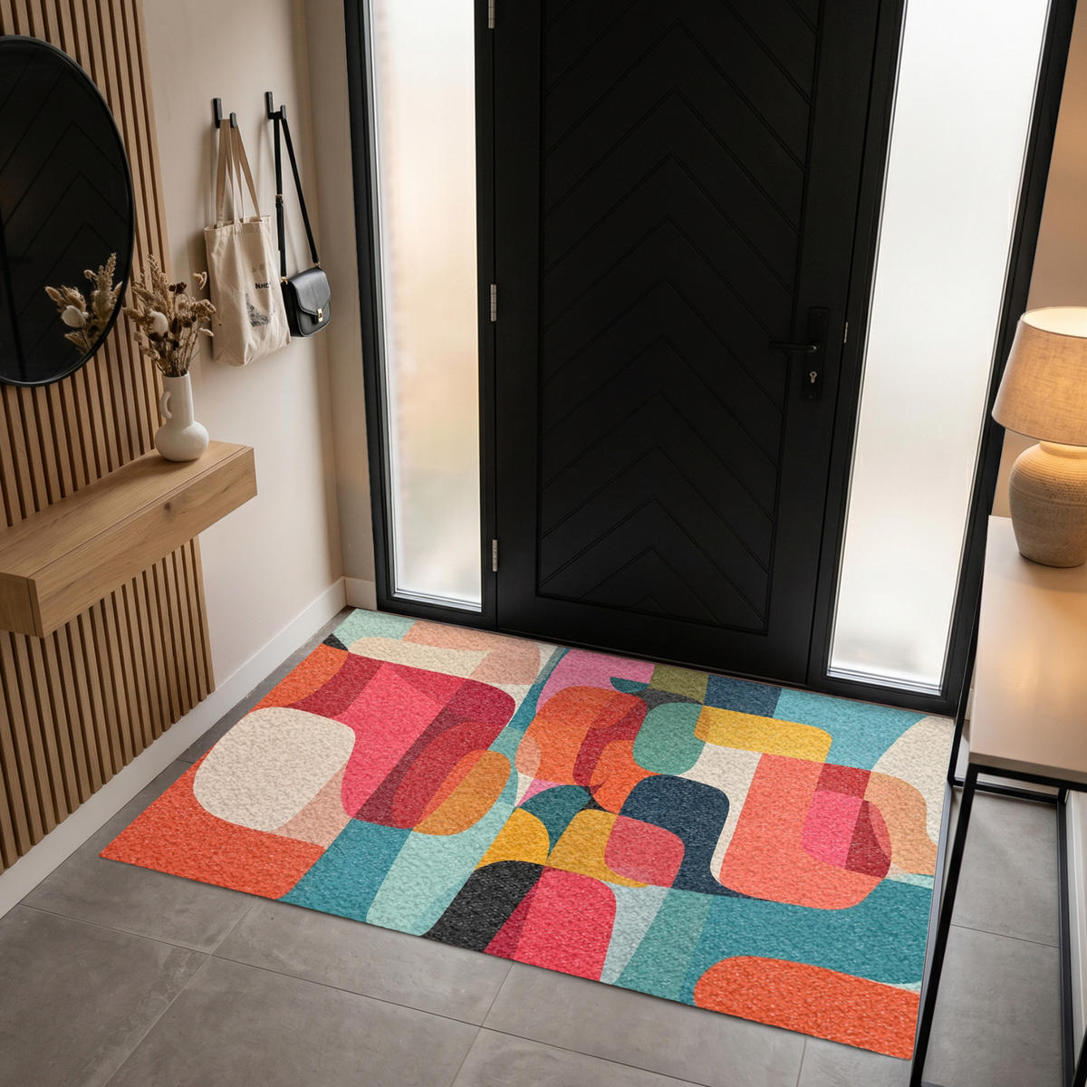 FUSSMATTE Formen - Bunt - Abstrakt - Flugzeuge Sauberlaufmatte 180x120 cm - Multicolor, Kunststoff (180/120cm) - MuchoWow
