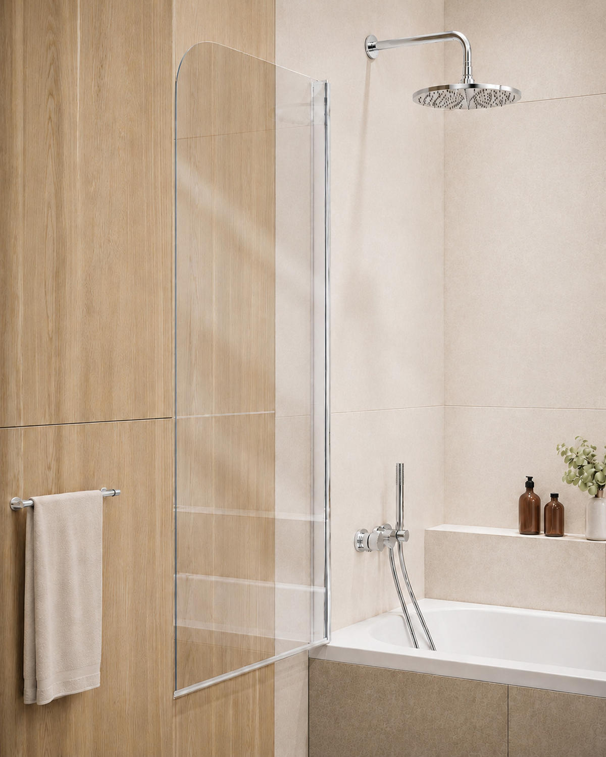 KADNA ZAŠČITA Torino 1 del krom - 60 x 140 cm - barve kroma, steklo (60/140cm) - Badplaats