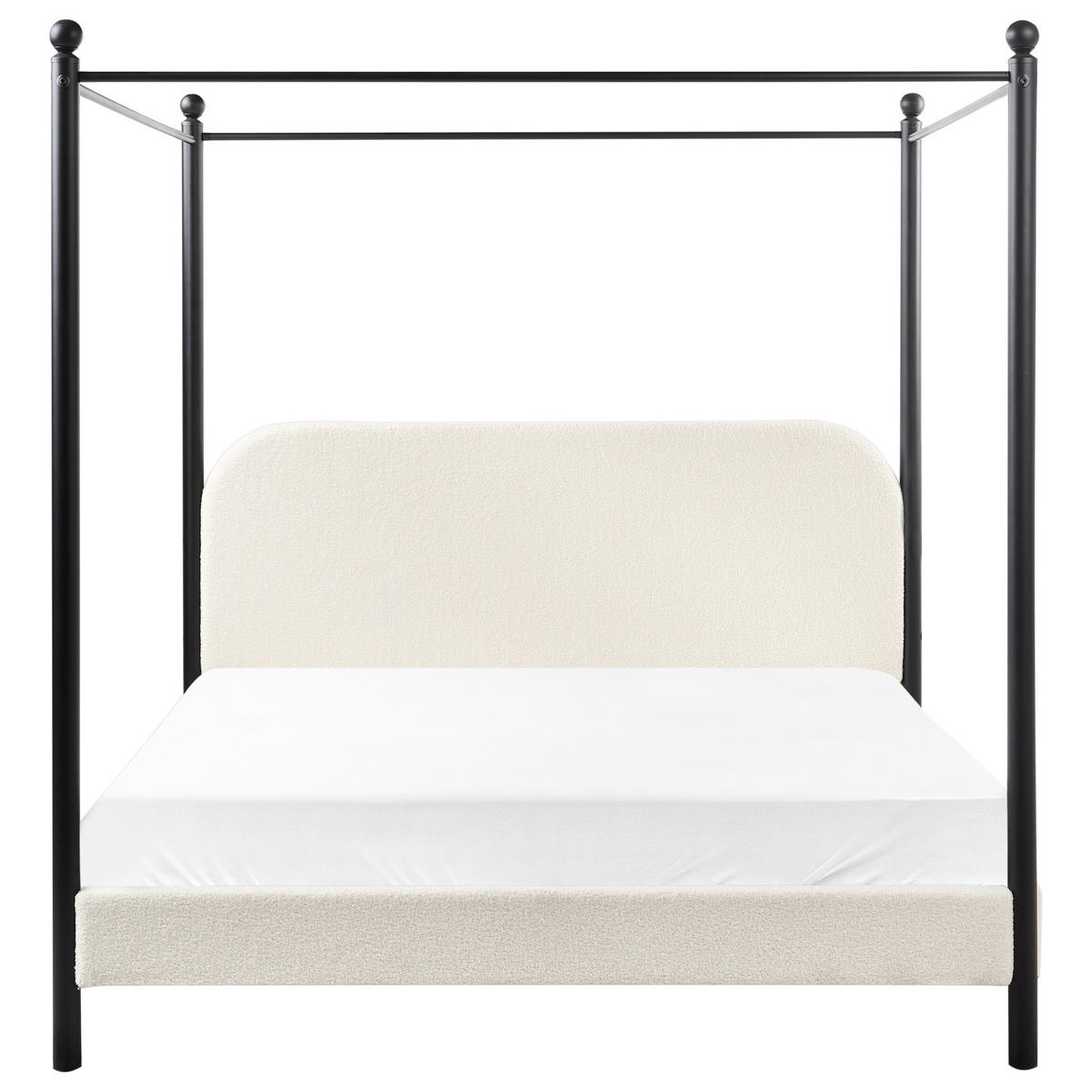 HIMMELBETT 160x200 cm Weiß Dannemois - Creme, Textil (160/200cm) - Beliani