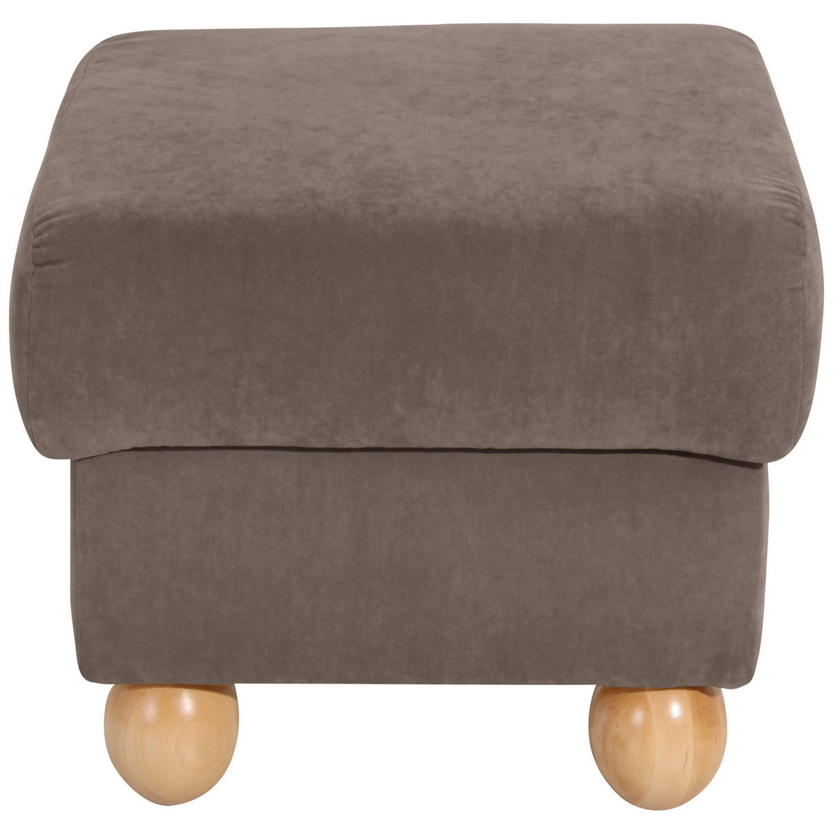HOCKER Kasha Bezug Veloursstoff Buche natur / sahara - Buchefarben/Sahara, Kunststoff (54/48/54cm) - 58aufmkessel