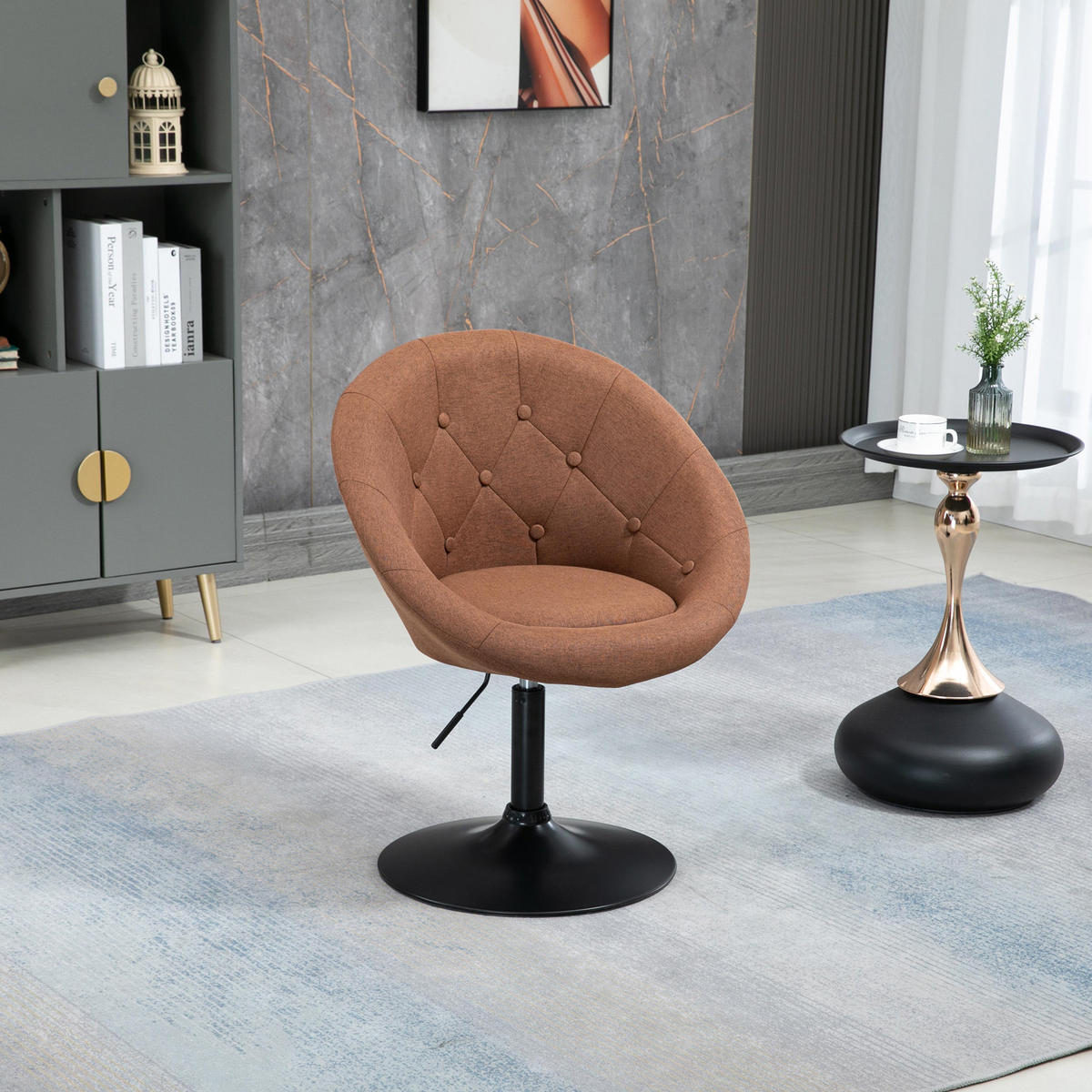 COCKTAILSESSEL HAVANNA Stoffbezug Braun - Schwarz/Braun, Textil (62/88/58cm) - SVITA