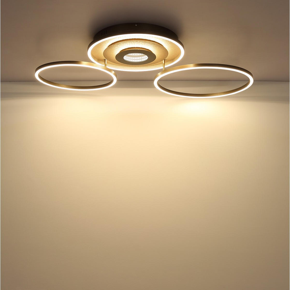 DECKENLEUCHTE MILES METALL CHAMPAGNER MATT LED - Champagner, Metall (99.2/57/11.5cm) - Globo Lighting