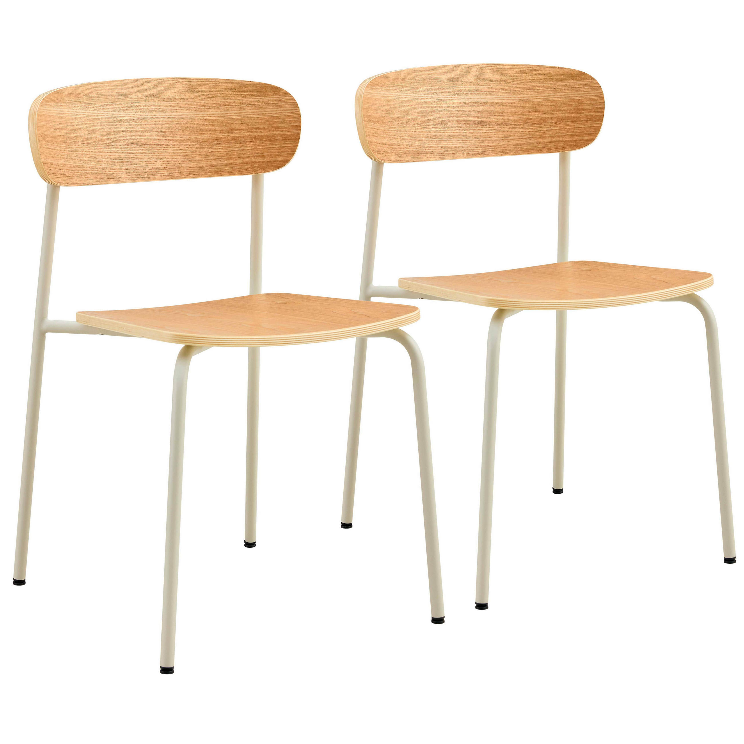 STÜHLE 2-tlg., Beige - Beige, Metall (46/78/52cm) - Oviala