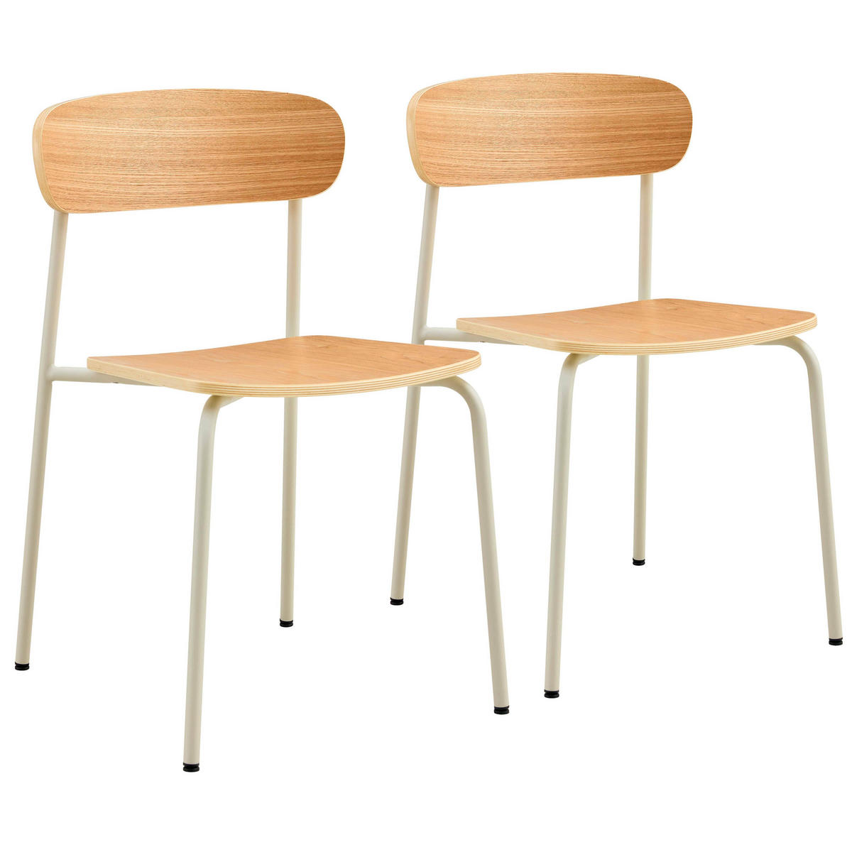 STÜHLE 2-tlg., Beige - Beige, Metall (46/78/52cm) - Oviala