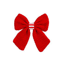 LAALU WEIHNACHTSBAUMSCHMUCK Rote Fliege mit roter und weißer Mitte 20 cm - Rot/Weiß, Kunststoff/Textil (5/23/23cm) - LAALU