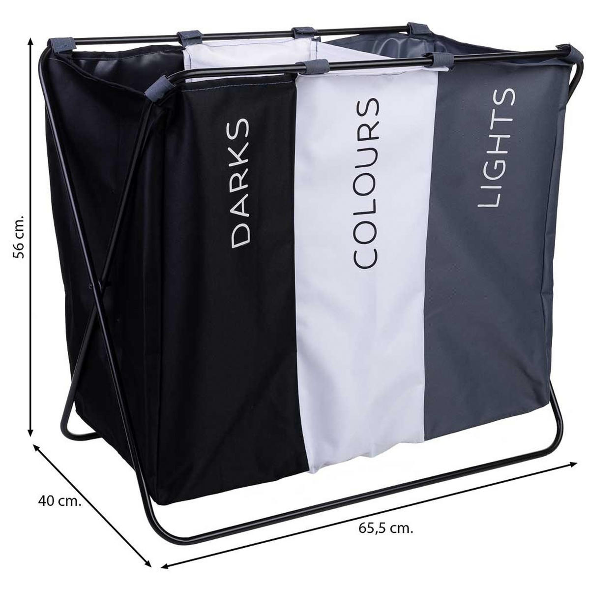 WÄSCHEKORB aus metall 66x40x56cm - Multicolor, Textil (66/56/40cm) - Wanderlust