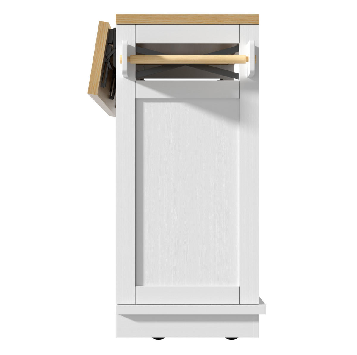 KÜCHENINSEL 118/43-70/98 cm aus MDF und Metall mit klappbarer Arbeitsplatte Weiß - Weiß, Holzwerkstoff (118/98/43cm) - Modenvie
