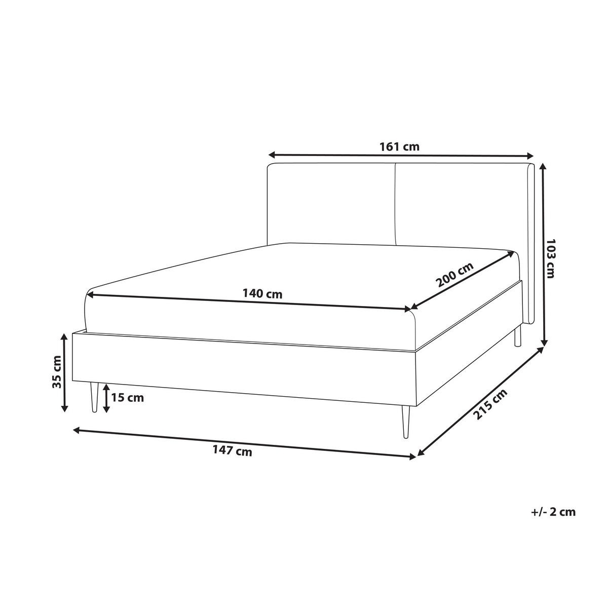 BETT mit Lattenrost 140x200 cm Beige Limanton - Beige, Textil (140/200cm) - Beliani