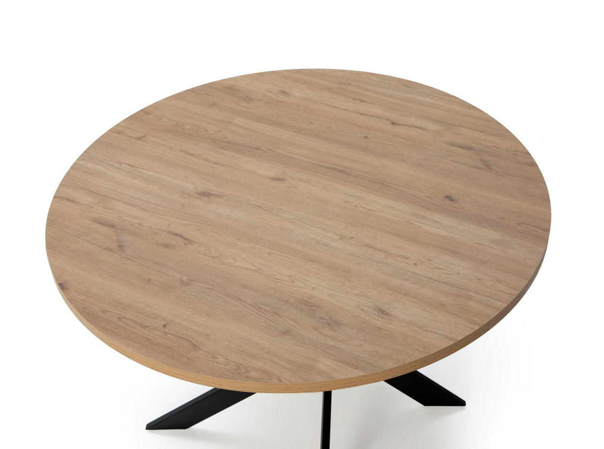 ESSTISCH Ther Schwarz 120/120/77 cm - Schwarz, Holz (120/120/77cm) - Calicosy