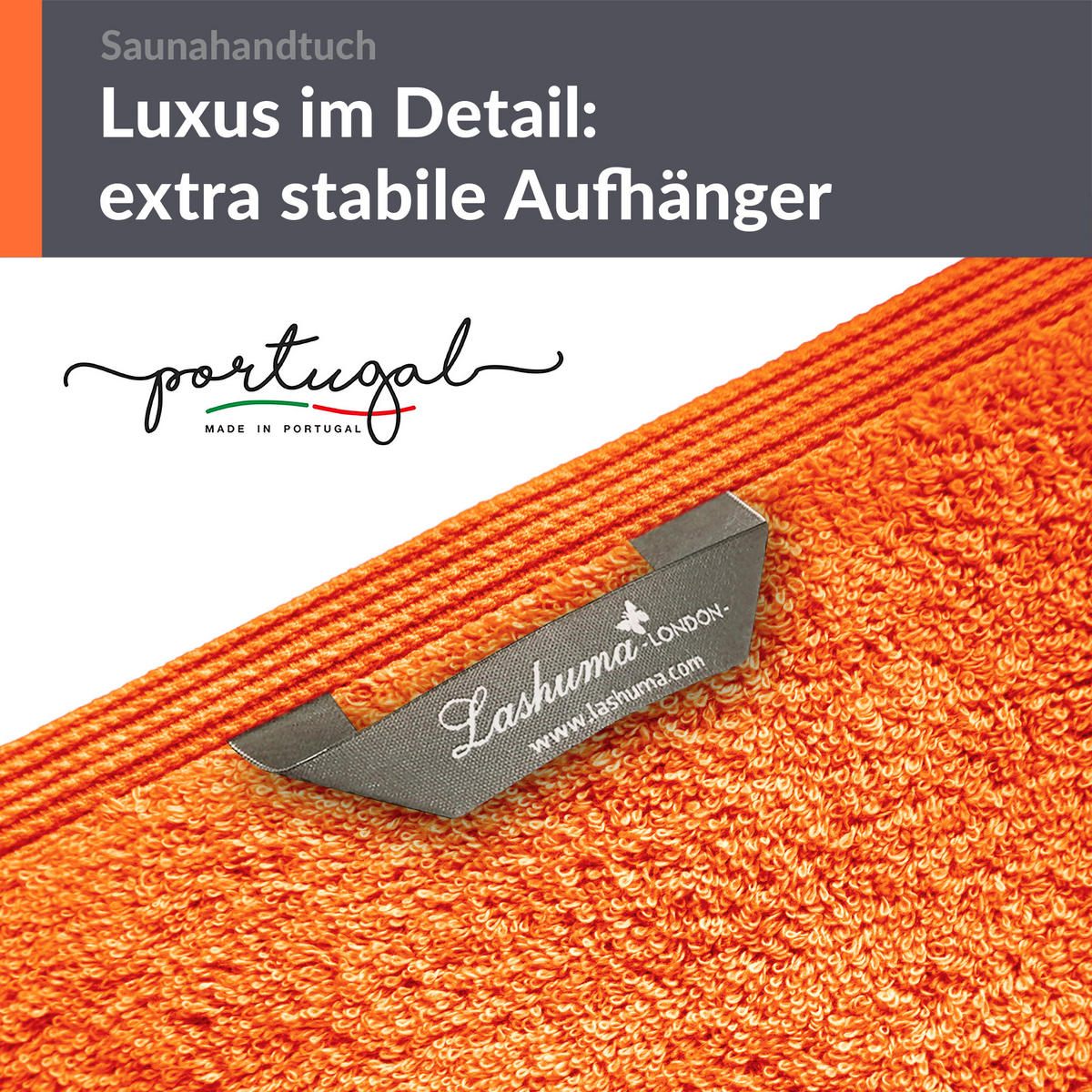 SAUNATUCH London Clementinen Orange 80x220 cm - Orange, Textil (80/220cm) - Lashuma
