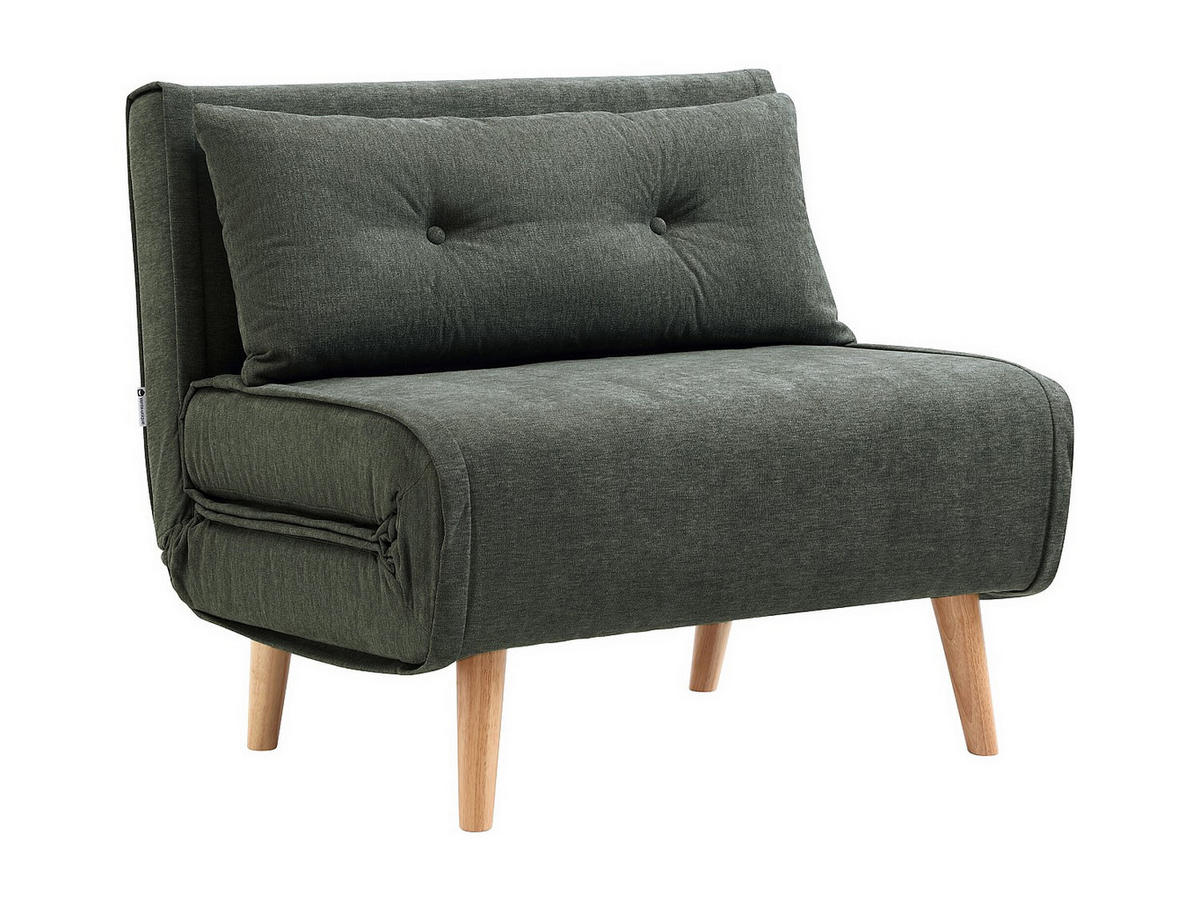 SCHLAFSESSEL - 1 Person - stoff - grün Valerio - Grün, Holz/Textil (90/81/78cm) - Vente-Unique