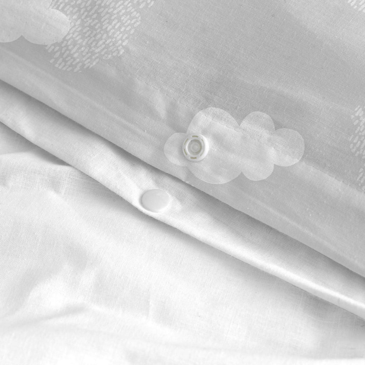 BETTBEZUG 2er-Set teiliges clouds 135/140x200 cm (standardgrösse) grau - Grau, Textil (140/200cm) - Happy Friday