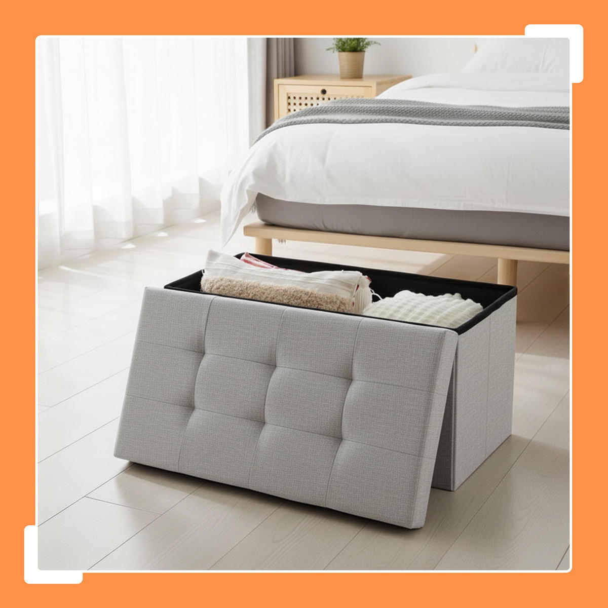 SITZBANK - Grau, Holzwerkstoff/Textil (76/38/38cm) - Relaxdays