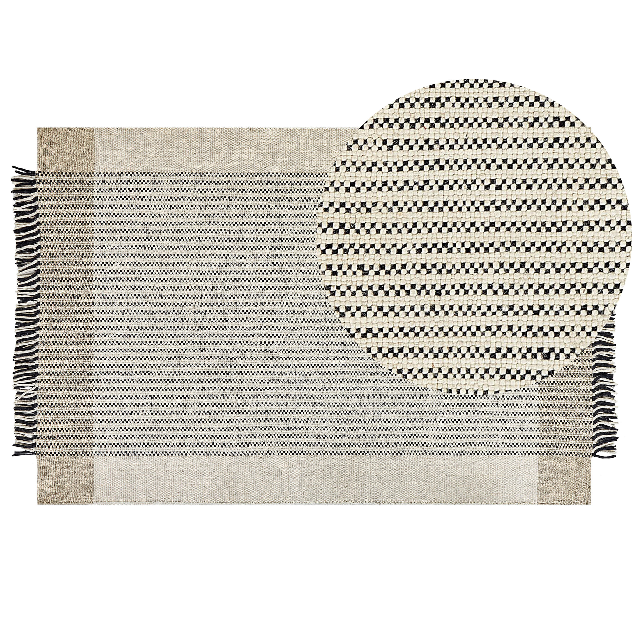 TEPPICH geflochten Divarli 300/200 cm - Beige, Textil (200/300cm) - Beliani