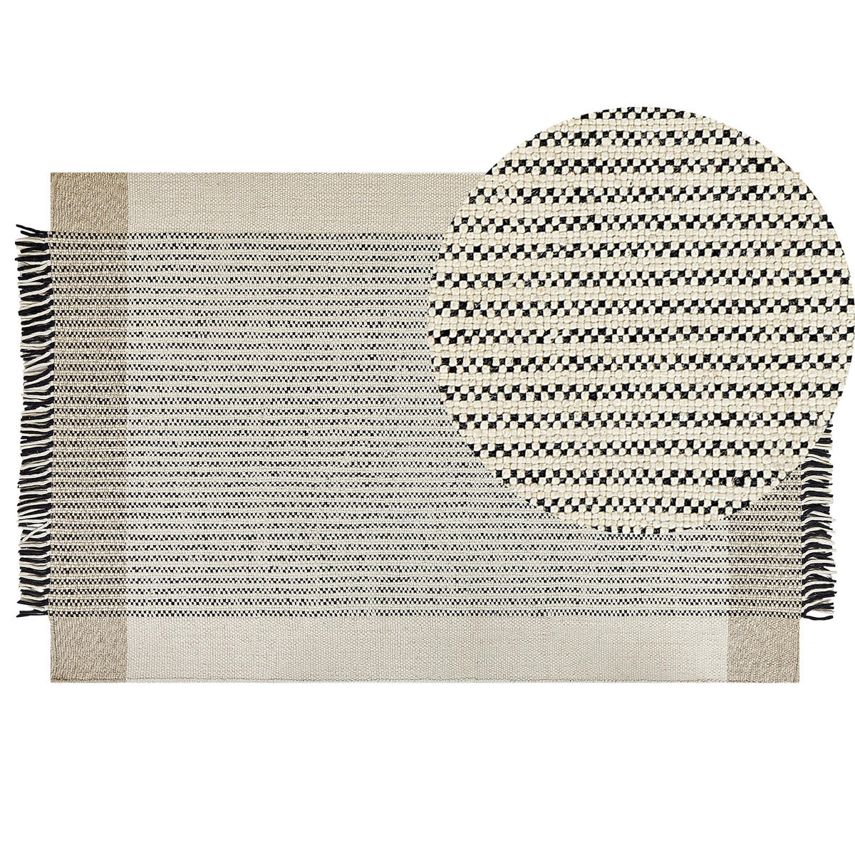 TEPPICH geflochten Divarli 300/200 cm - Beige, Textil (200/300cm) - Beliani