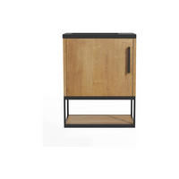 MÖBEL-HANDWASCHBECKEN - 40 cm x 22 cm - Holz, Platte - Schwarz, Naturfarben Hell - LOPENA - Schwarz/Naturfarben, Holz (40/52/22cm) - Vente-Unique