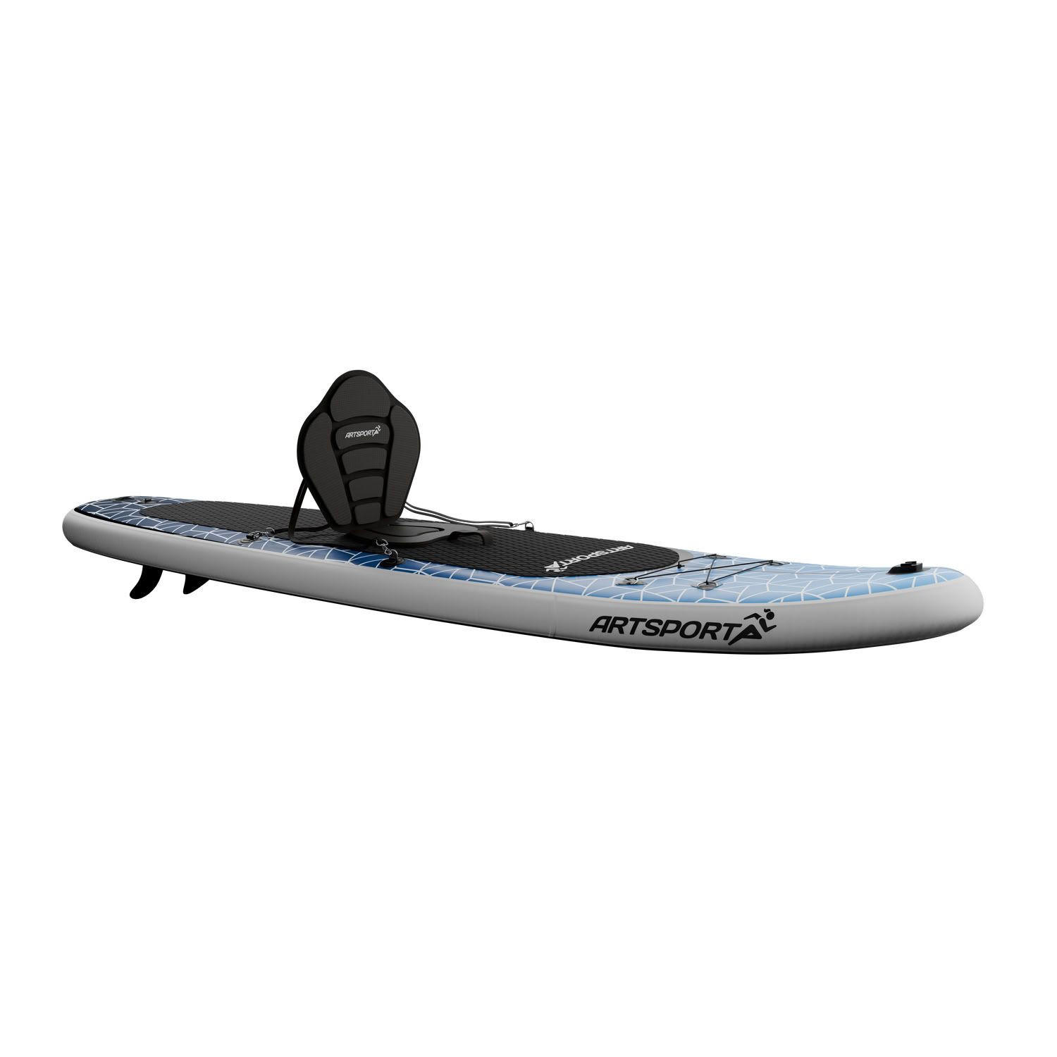STAND UP Paddle Board Deep Ocean aufblasbar mit Kajak-Set - Blau, Kunststoff (320/77/15cm) - Artsport