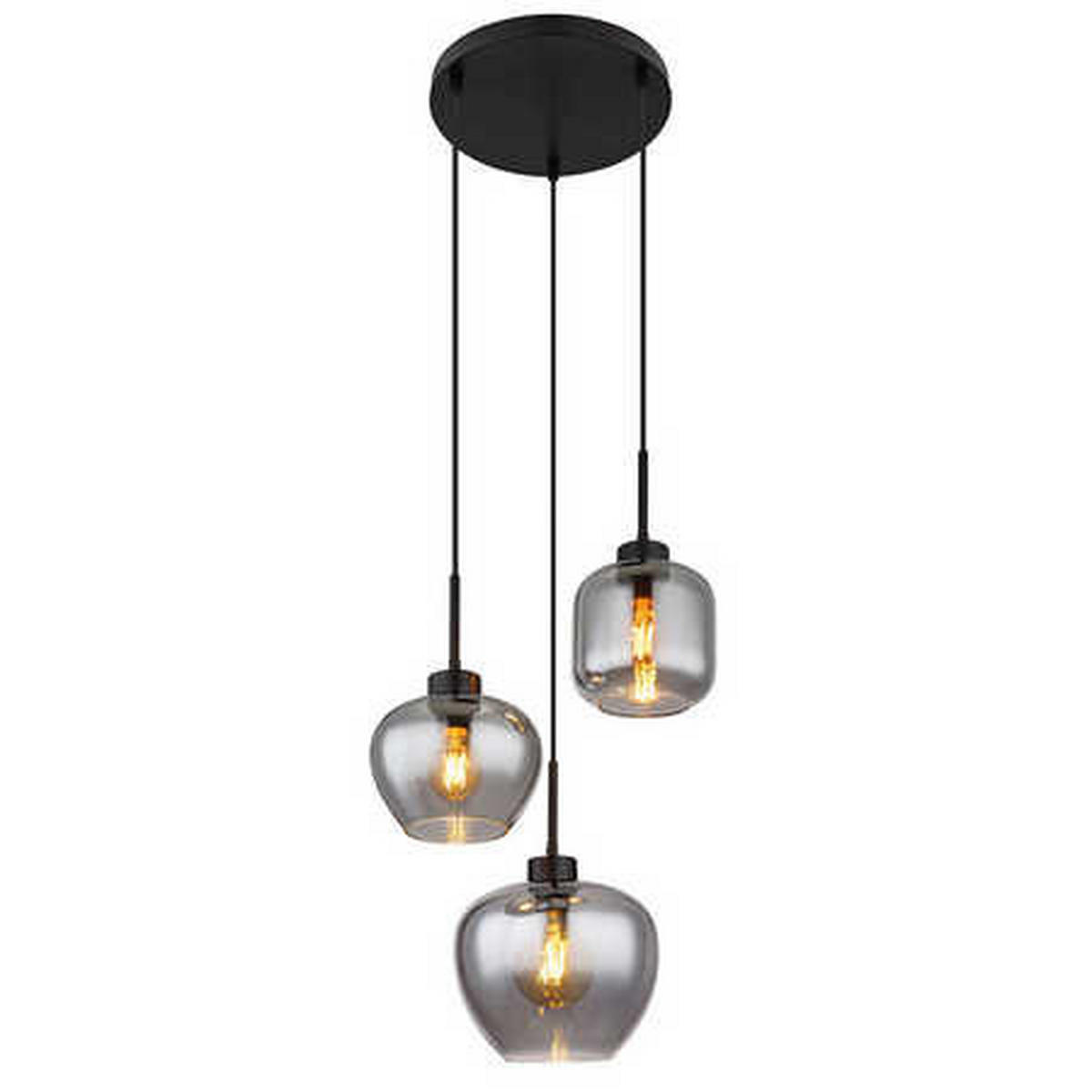 LED HÄNGELEUCHTE Matt Grau Rauchglas - Grau, Glas (38/38/120cm) - Globo Lighting