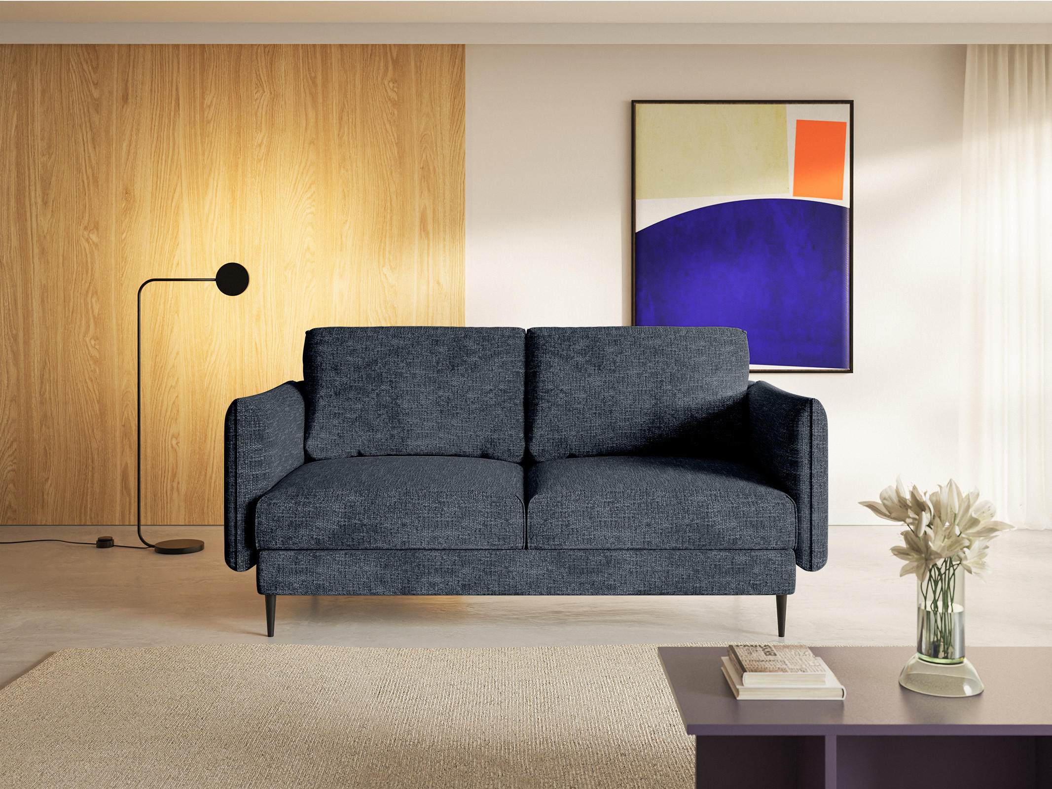 SOFA Koge Ohne Schlaffunktion, Graphit - Dunkelgrau, Textil (196/95/86cm) - Fedve