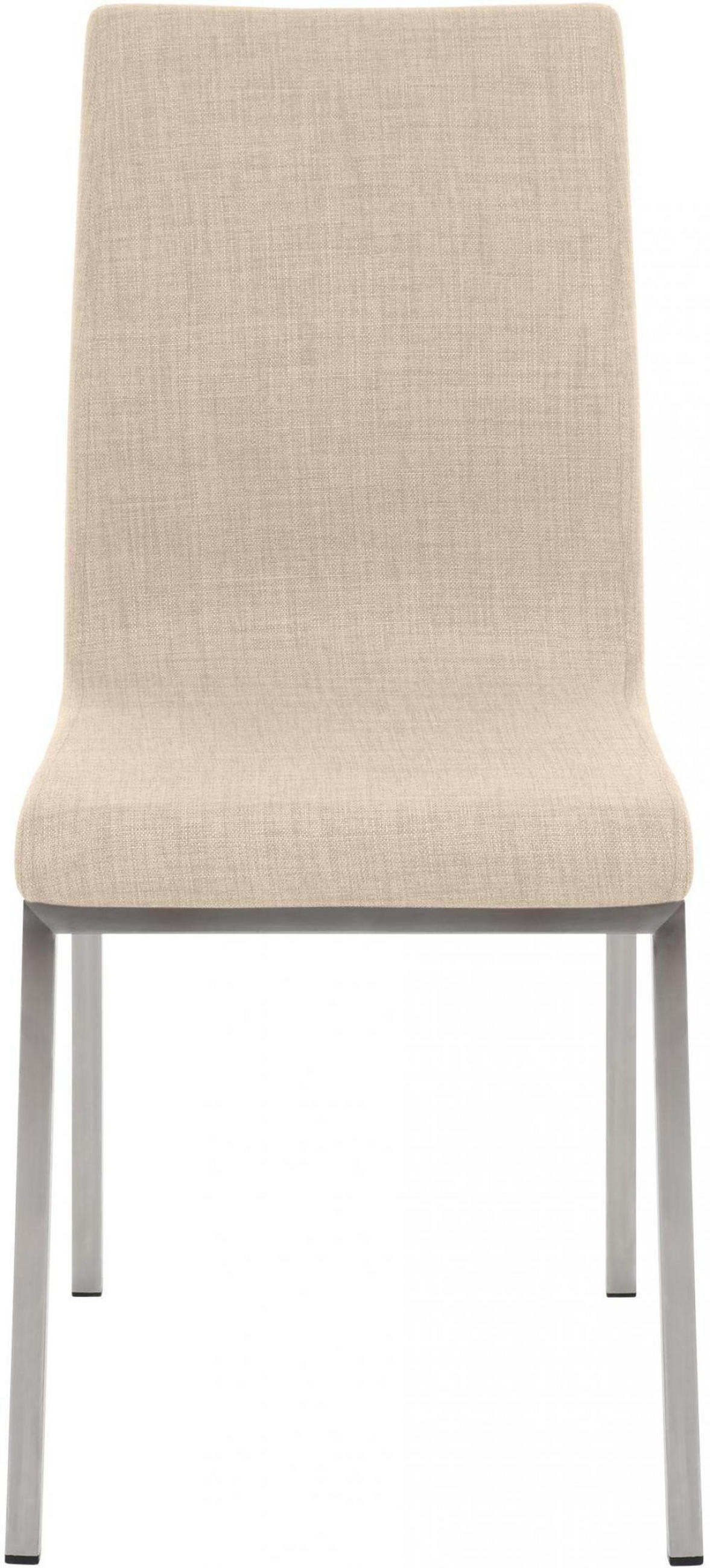STUHL Stoff creme - Edelstahlfarben/Creme, Textil/Metall (40/88/50cm) - CLP