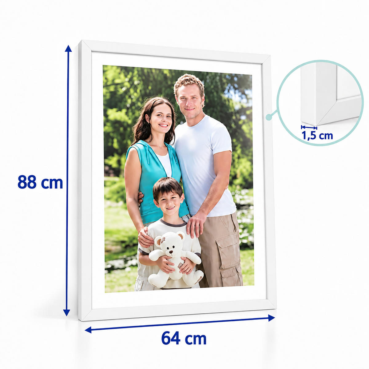 RÁM Biely DIN A1 3-dielna-sada - biela, kompozitné drevo/plast (64/88cm) - Relaxdays