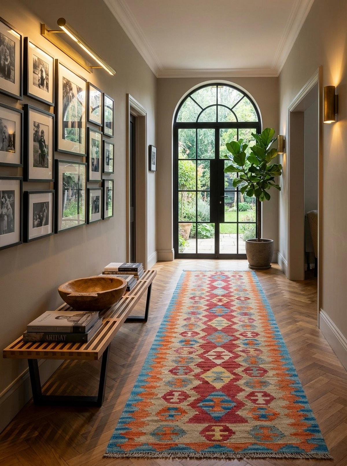 HANDWEBTEPPICH Kelim Gashgai Rot 251/60 cm Schurwolle - Rot, Textil (60/251cm) - Looma