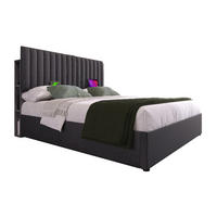POLSTERBETT 140/200 cm Grau mit Stauraum, LED-Beleuchtung und USB- & Type-C-Anschlüssen - Grau, Textil (140/200cm) - Flora Grace