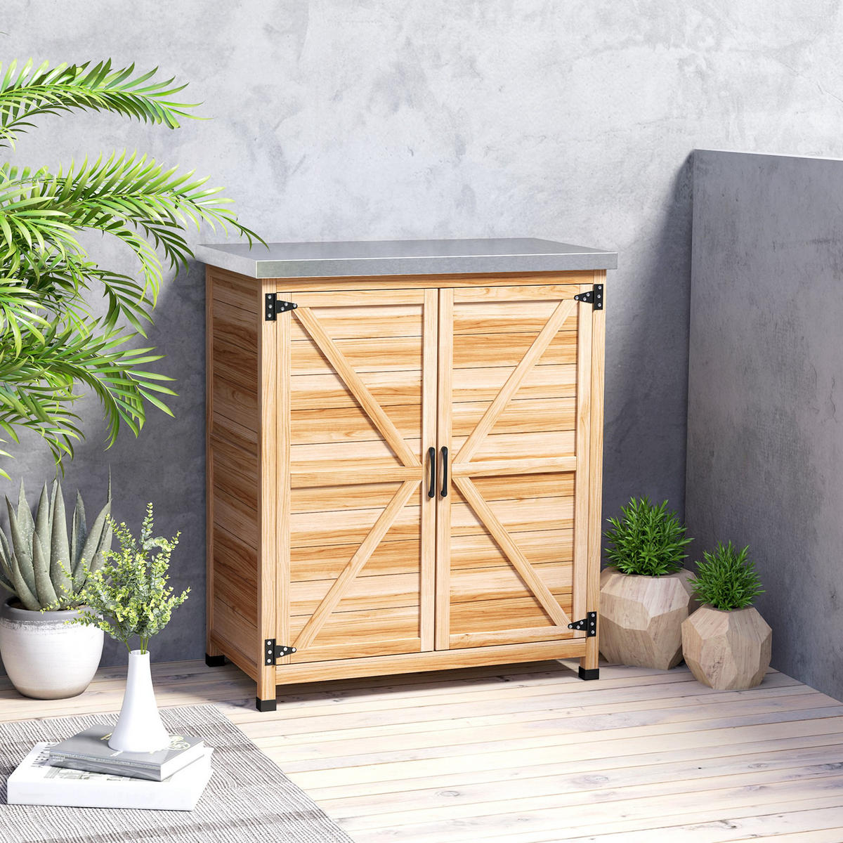GARTENSCHRANK DE-09246 Natur - Naturfarben, Holz (43/92/79cm) - ComfortXL