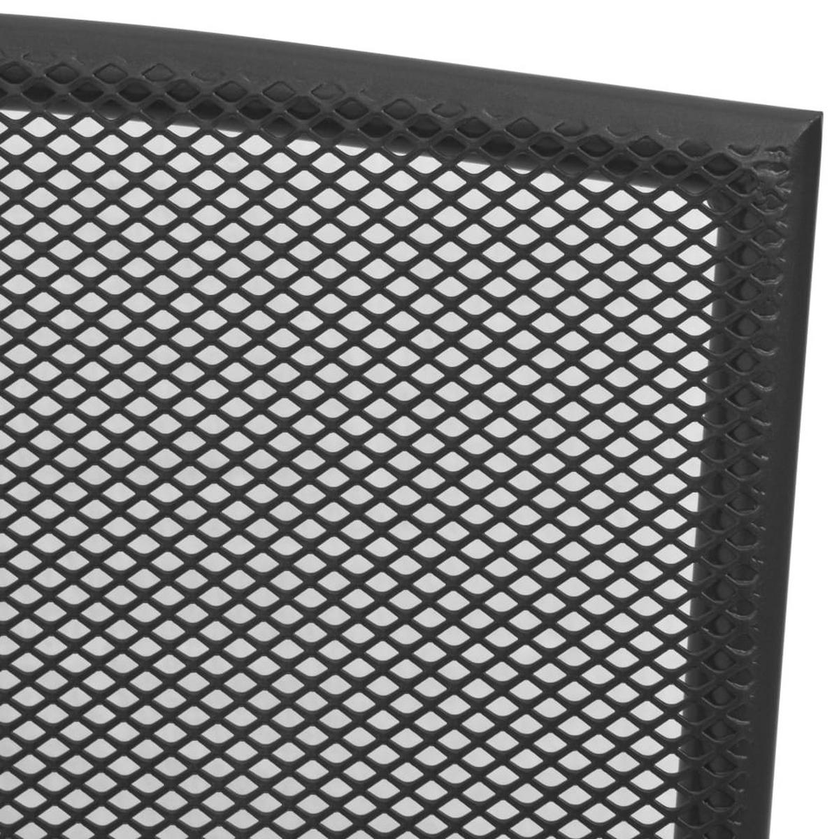 GARTENSTÜHLE 4 Stk. Mesh-Design Anthrazit Stahl - Anthrazit, Metall (58.5/88/55cm) - furnicato