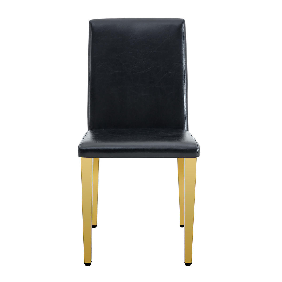 STUHL-SET DE-36598 2 Stück mit PU-Bezug und Metallbeinen Schwarz - Goldfarben, Metall (47/90/41cm) - ComfortXL