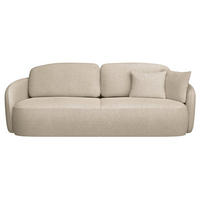 3-SITZER-SOFA Savoy Beige mit Schlaffunktion - Beige/Schwarz, Kunststoff/Textil (254/96/105cm) - Selsey