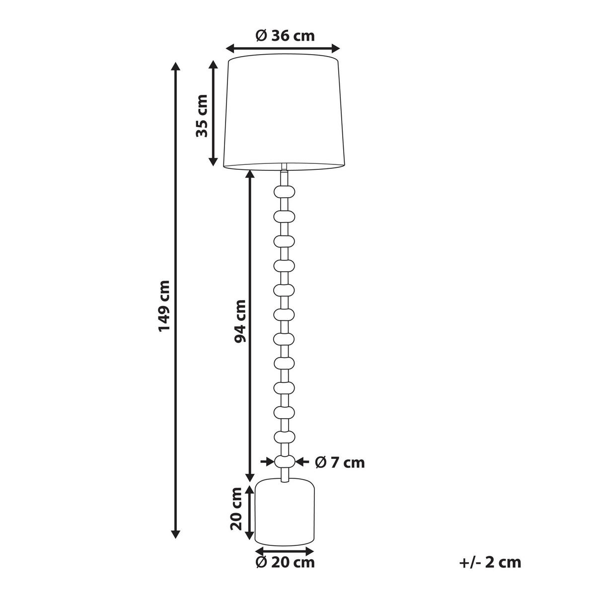 STEHLAMPE Braun Krios - Hellbraun/Beige, Metall (36/36/149cm) - Beliani