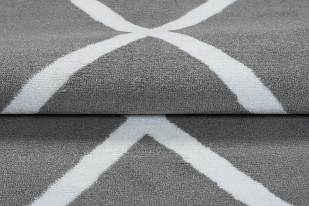 TEPPICH LUXURY Grau Geometrisch Karo Diamant 200/300 cm - Grau, Textil (200/300cm) - Tapiso