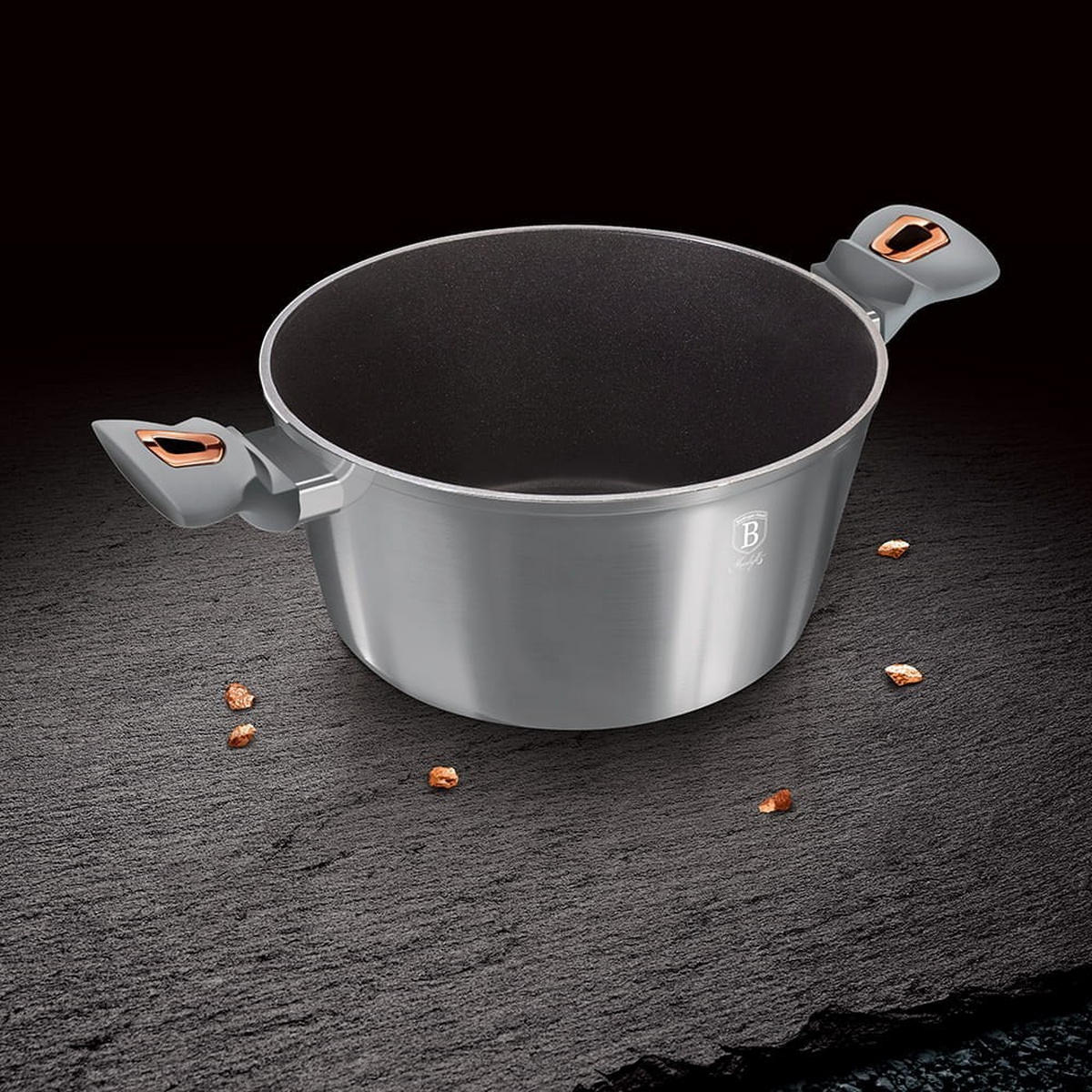 TOPF Grau 20/20/10.4 cm BH6011 - Grau, Metall (20cm) - Berlinger Haus