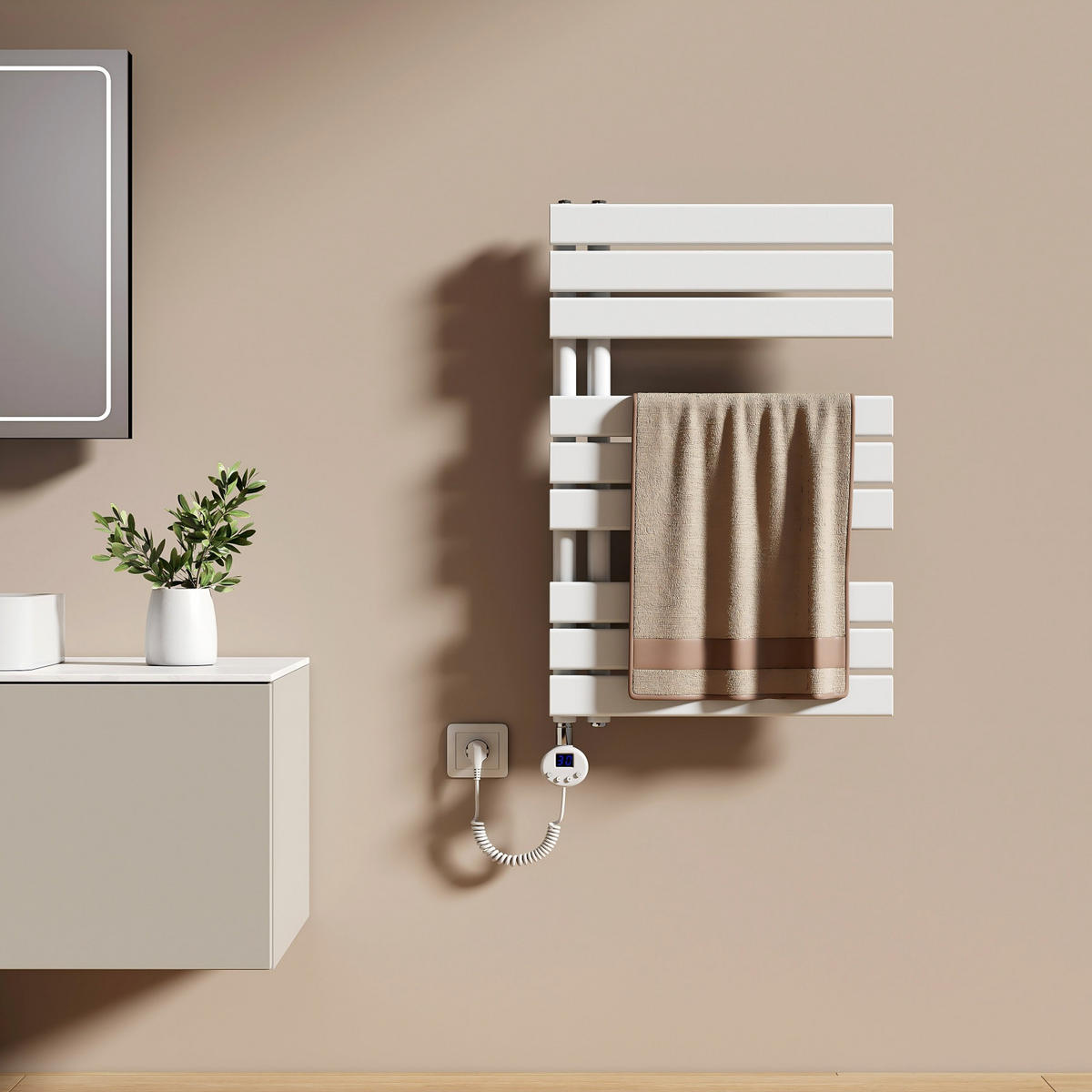 HEIZKÖRPER Elektrisch WLAN Thermostat Weiß - Weiß, Metall (50/76.2/5.9cm) - EMKE