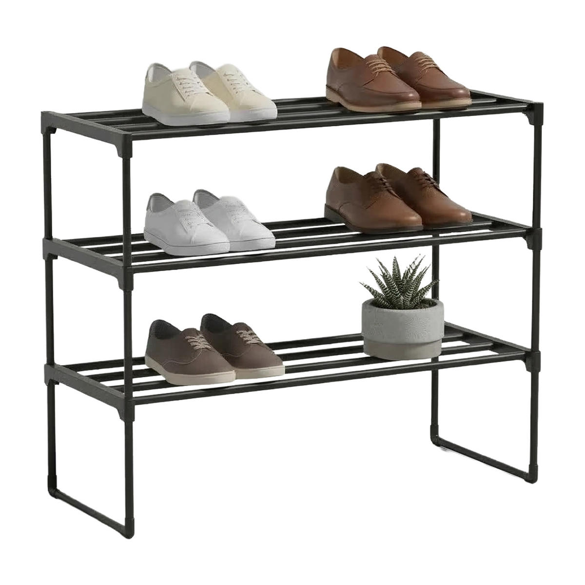 BOTNÍK - černá, kov/plast (68/55/30cm) - Relaxdays