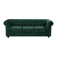 SOFA ohne Schlafmöglichkeit - 3 Personen - Samt, Stoff - Grün - - Grün, Textil (205/72/88cm) - Vente-Unique