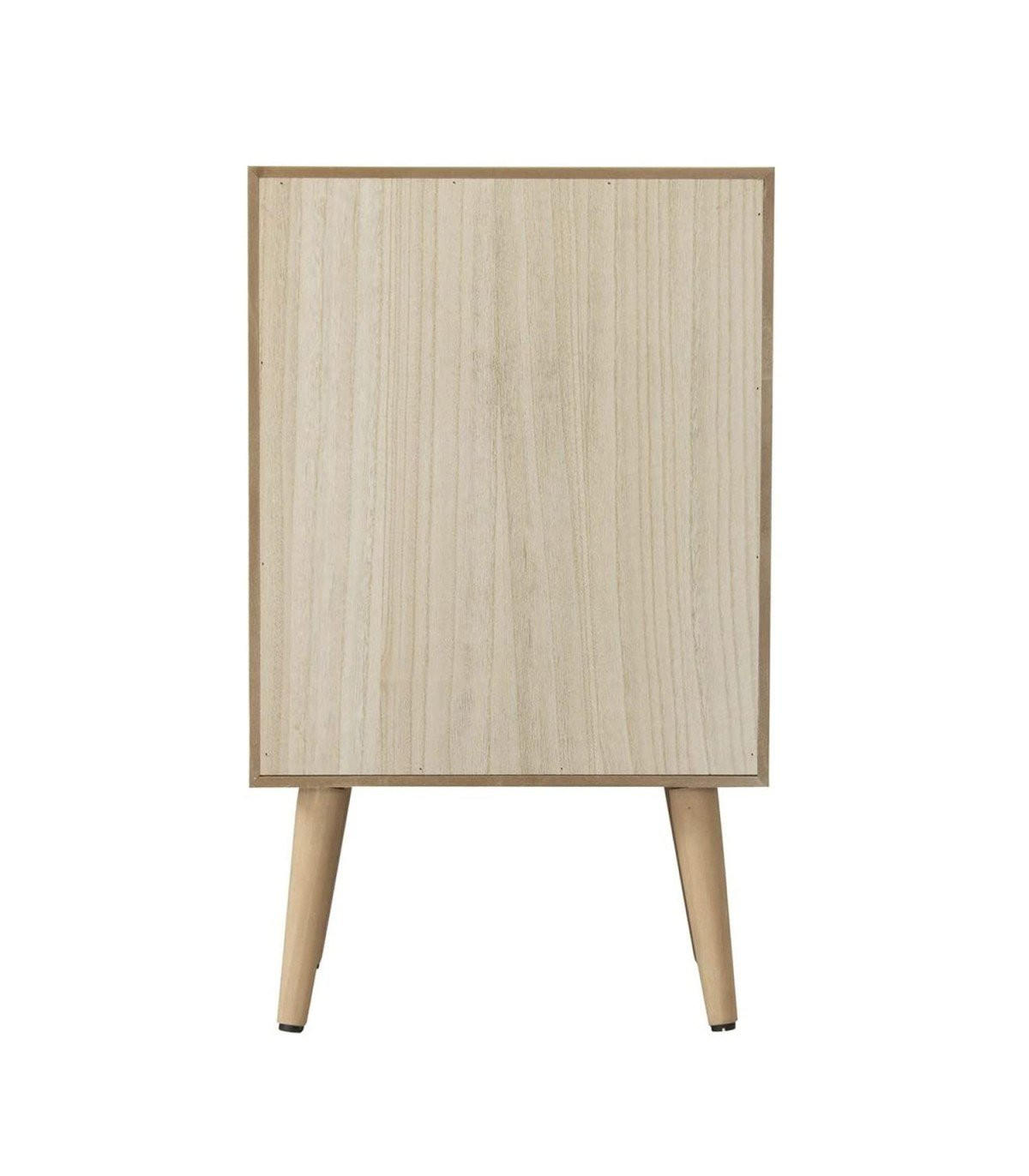 NACHTTISCH mit 3-Schubladen-Front aus natürlichem Rattangeflecht - Apfelbaumfarben, Holzwerkstoff (36.5/71/42cm) - Calicosy