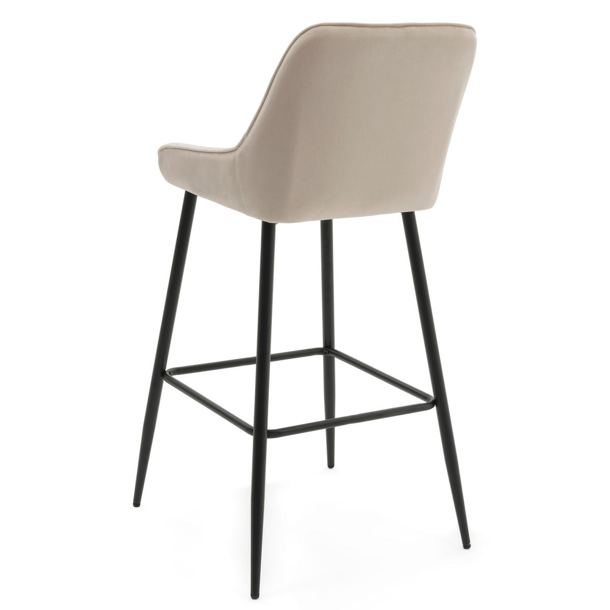 BARHOCKER PASSO gepolstert mit Steppung - beige - Samt Velours - Beige/Creme, Metall (50/95/55cm) - NEW HOME