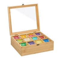 TEEBOX - Hellbraun, Holz/Holzwerkstoff (32/11/28cm) - Relaxdays