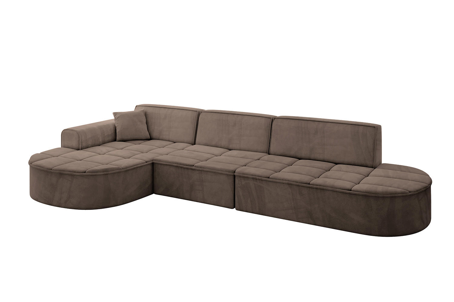 ECKSOFA Ottomane Links TARO-L2 - 328x171x79,5 cm Braun - Braun, Holzwerkstoff/Textil (328/171cm) - ALTDECOR